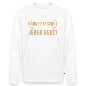 Maurer Legende Maurermeister - Männer Premium Bio Langarmshirt - Weiß - Vorne - Nico (187cm)