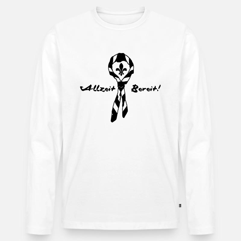 Pfadfinder Halsband - Männer Premium Bio Langarmshirt - Weiß