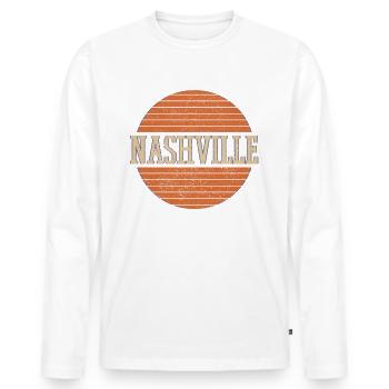 Nashville vintage - Men's Premium Organic Long Sleeve Shirt - white - Front - Nico (187cm)