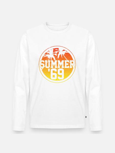 Summer of 69 Vintage 50. Geburtstag 1969 Geschenk - Männer Premium Bio Langarmshirt - Weiß