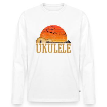 Ukulele - Männer Premium Bio Langarmshirt - Weiß - Vorne - Nico (187cm)