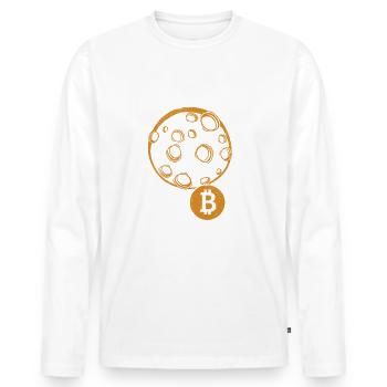 Bitcoin - T-shirt manches longues Premium bio Homme - blanc - Devant - Nico (187cm)