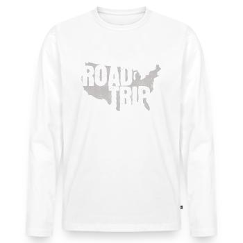 Road Trip - Amerika USA - Männer Premium Bio Langarmshirt - Weiß - Vorne - Nico (187cm)