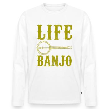banjo - T-shirt manches longues Premium bio Homme - blanc - Devant - Nico (187cm)
