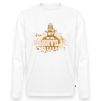 Nashville Music City - Country Music USA America - Men's Premium Organic Long Sleeve Shirt - white - Front - Nico (187cm)