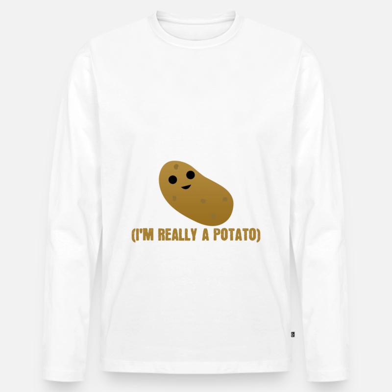 Kartoffel - Lustig Geschenk - Männer Premium Bio Langarmshirt - undefined