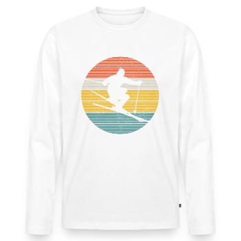 Ski Vintage Freestyle Freeski Geschenk - Männer Premium Bio Langarmshirt - Weiß - Vorne - Nico (187cm)