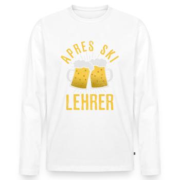 Apres Ski Instructor - Beer Party Funny Gift - Men's Premium Organic Long Sleeve Shirt - white - Front - Nico (187cm)