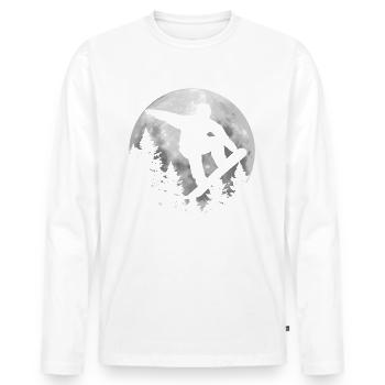 Snowboard - Männer Premium Bio Langarmshirt - Weiß - Vorne - Nico (187cm)