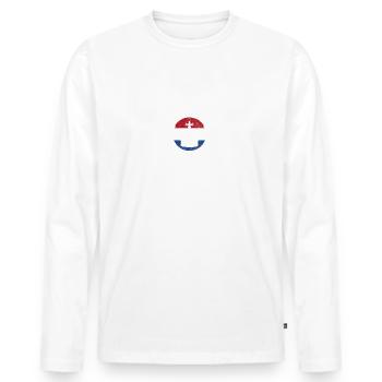 Amsterdam - Men's Premium Organic Long Sleeve Shirt - white - Front - Nico (187cm)