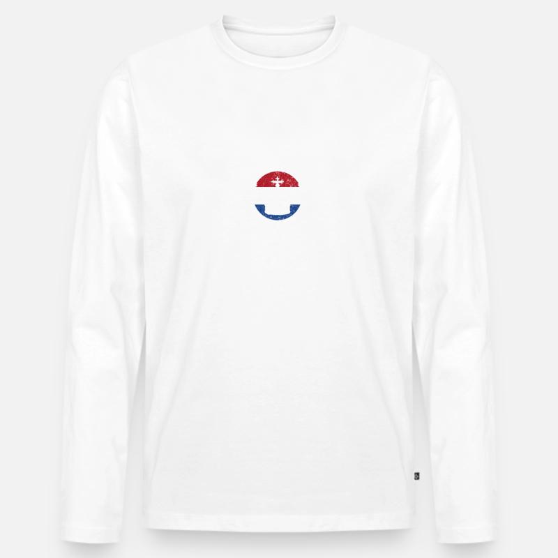 Amsterdam - Männer Premium Bio Langarmshirt - Weiß