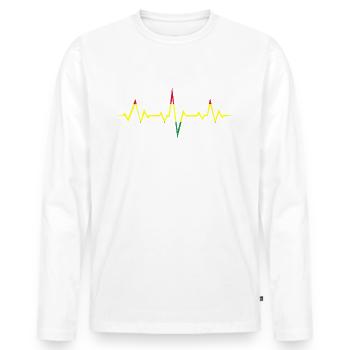 Musique Reggae Rastafari Jamaica - T-shirt manches longues Premium bio Homme - blanc - Devant - Nico (187cm)