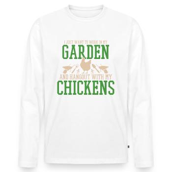Chickens & Garden - Gardener self-catering gift - Men's Premium Organic Long Sleeve Shirt - white - Front - Nico (187cm)