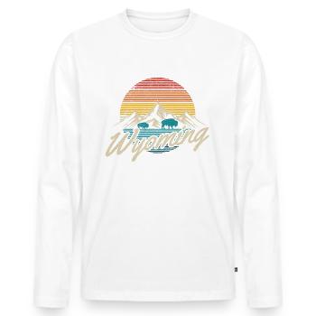 Wyoming - Men's Premium Organic Long Sleeve Shirt - white - Front - Nico (187cm)