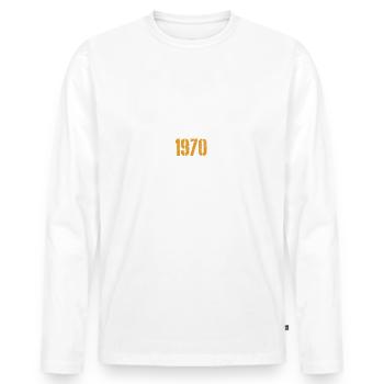 Cadeau drôle du cinquantième anniversaire des années 1970 - T-shirt manches longues Premium bio Homme - blanc - Devant - Nico (187cm)