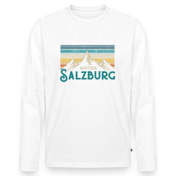 Salzburg Österreich - Männer Premium Bio Langarmshirt - Weiß - Vorne - Nico (187cm)