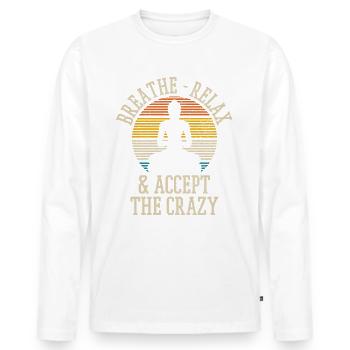 Buddha Vintage Buddhism Zen Yoga Funny Gift - Men's Premium Organic Long Sleeve Shirt - white - Front - Nico (187cm)