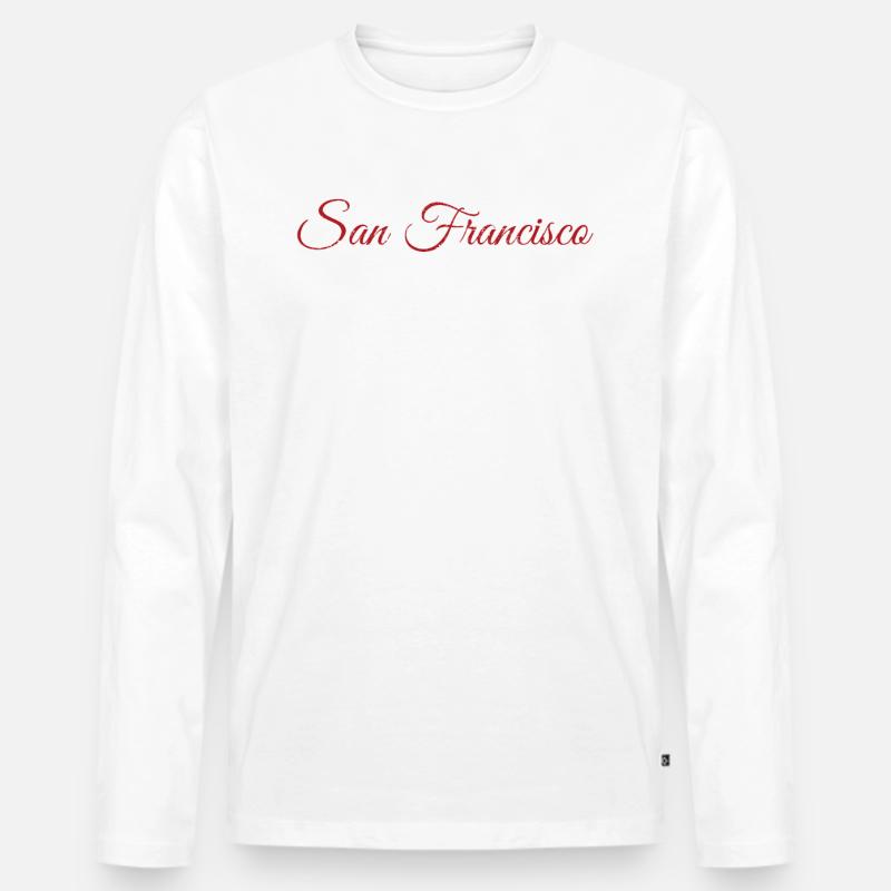 SAN FRANCISCO - Männer Premium Bio Langarmshirt - Weiß