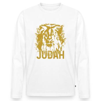 Lion Of Judah Reggae Musik Rastafari Rasta - Männer Premium Bio Langarmshirt - Weiß - Vorne - Nico (187cm)