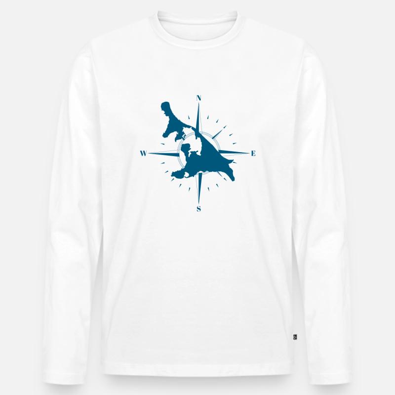 Usedom Geschenk - Männer Premium Bio Langarmshirt - Weiß