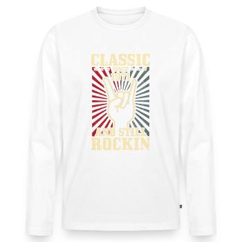 50. Geburtstag Vintage 1971 Rock & Roll Geschenk - Männer Premium Bio Langarmshirt - Weiß - Vorne - Nico (187cm)
