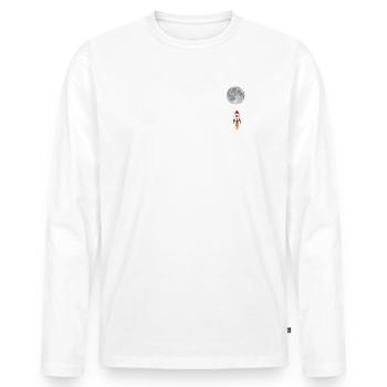 Bitcoin à la lune - T-shirt manches longues Premium bio Homme - blanc - Devant - Nico (187cm)