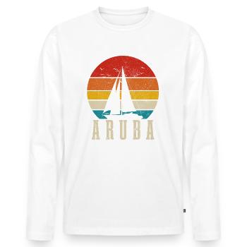 Aruba - Men's Premium Organic Long Sleeve Shirt - white - Front - Nico (187cm)