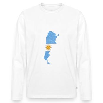 Argentine Argentina - T-shirt manches longues Premium bio Homme - blanc - Devant - Nico (187cm)