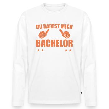 Bachelorprüfung bestanden Abschluss Bachelor - Männer Premium Bio Langarmshirt - Weiß - Vorne - Nico (187cm)