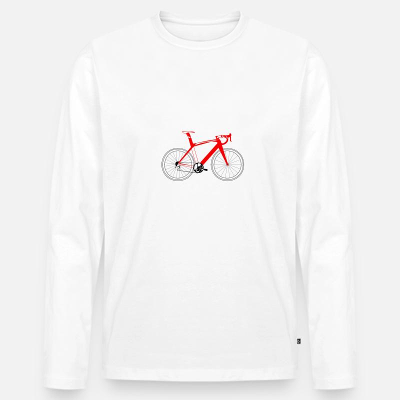 Rennrad - Männer Premium Bio Langarmshirt - Weiß