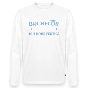 Bachelor 2024 Bestandene Bachelorprüfung - Männer Premium Bio Langarmshirt - Weiß - Vorne - Nico (187cm)