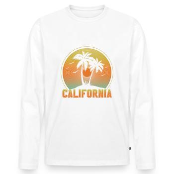 Millésime californien - T-shirt manches longues Premium bio Homme - blanc - Devant - Nico (187cm)