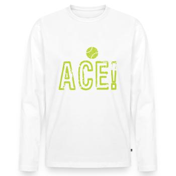 Embrasser Mon Ass - Tennis Cadeau - T-shirt manches longues Premium bio Homme - blanc - Devant - Nico (187cm)