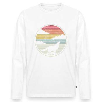 Wolf vintage retro gift - Men's Premium Organic Long Sleeve Shirt - white - Front - Nico (187cm)