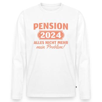 Beamter im Ruhestand Pension 2024 - Männer Premium Bio Langarmshirt - Weiß - Vorne - Nico (187cm)