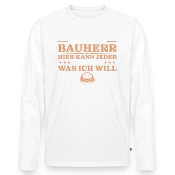 Hausbau Richtfest Bauleiter Bauherr - Männer Premium Bio Langarmshirt - Weiß - Vorne - Nico (187cm)