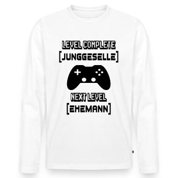 JGA Junggesellenabschied Ehemann - Männer Premium Bio Langarmshirt - Weiß - Vorne - Nico (187cm)