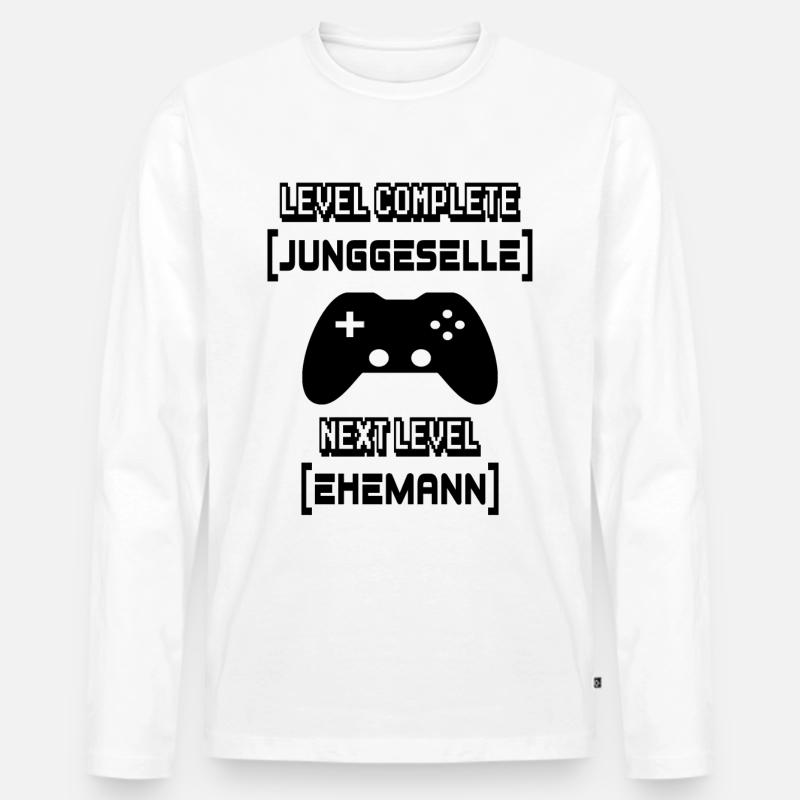 JGA Junggesellenabschied Ehemann - Männer Premium Bio Langarmshirt - Weiß