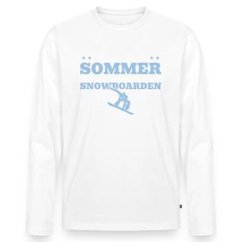 Snowboard Humor Wintersport Snowboarder - Männer Premium Bio Langarmshirt - Weiß - Vorne - Nico (187cm)