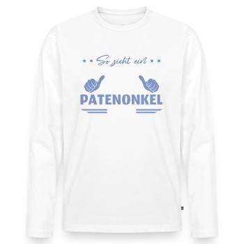 Onkel Cooler Patenonkel Geschenkidee - Männer Premium Bio Langarmshirt - Weiß - Vorne - Nico (187cm)