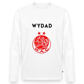 Wydad Club de Casablanca - T-shirt manches longues Premium bio Homme - blanc - Devant - Nico (187cm)