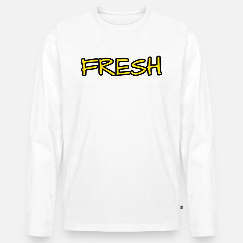 FRESH - Männer Premium Bio Langarmshirt - Weiß