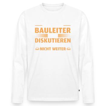 Bauleitung Hausbau Bauleiter - Männer Premium Bio Langarmshirt - Weiß - Vorne - Nico (187cm)