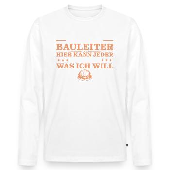 Bauleitung Ausbildung Hausbau Bauleiter - Männer Premium Bio Langarmshirt - Weiß - Vorne - Nico (187cm)