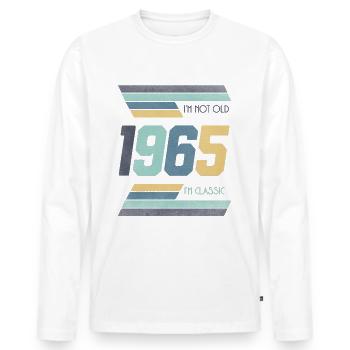 1965 Je ne suis pas vieux Je suis classique Idée cadeau - T-shirt manches longues Premium bio Homme - blanc - Devant - Nico (187cm)