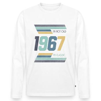 1967 Je ne suis pas vieux Je suis classique Idée cadeau - T-shirt manches longues Premium bio Homme - blanc - Devant - Nico (187cm)