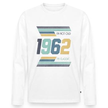 1962 Je ne suis pas vieux Je suis classique Idée cadeau - T-shirt manches longues Premium bio Homme - blanc - Devant - Nico (187cm)