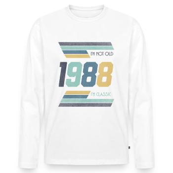 1988 Je ne suis pas vieux Je suis classique Idée cadeau - T-shirt manches longues Premium bio Homme - blanc - Devant - Nico (187cm)