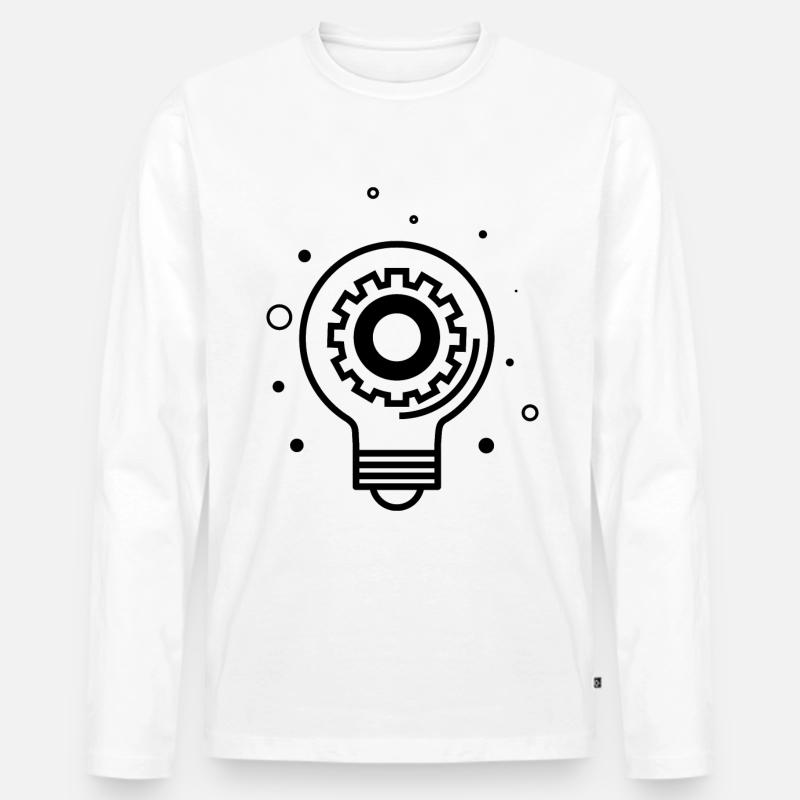 Birne - Glühbirne Lampe Licht - Männer Premium Bio Langarmshirt - Weiß