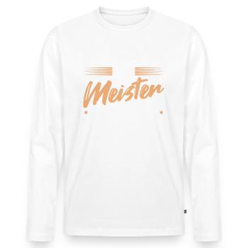 Meisterprüfung bestanden Ansprechen mit Meister - Männer Premium Bio Langarmshirt - Weiß - Vorne - Nico (187cm)
